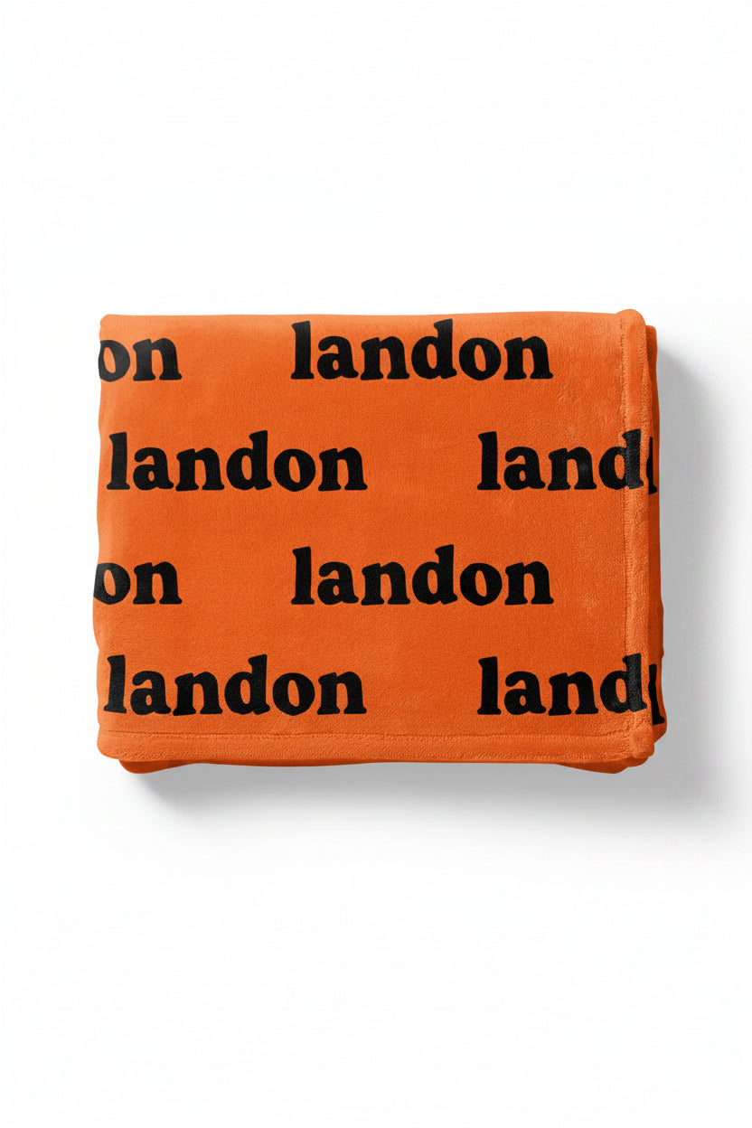 personalized color blanket orange 
