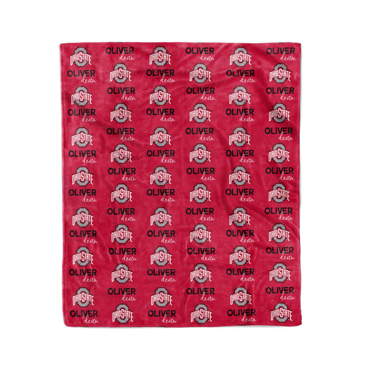 osu personalized name blanket for kids red 