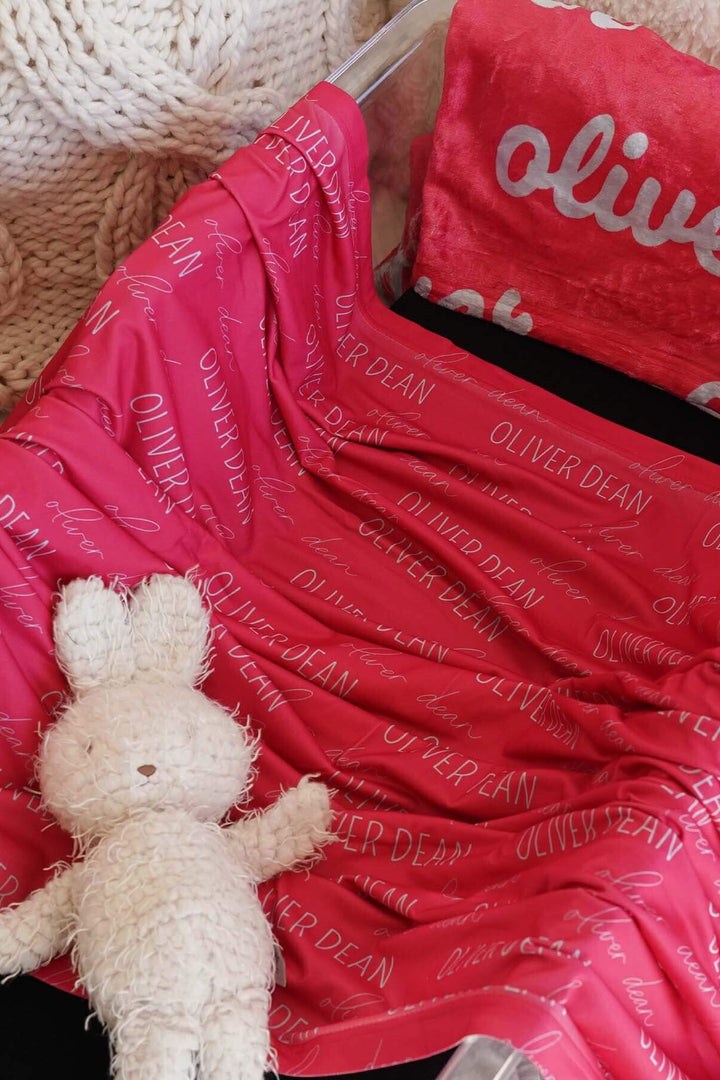 personalized scarlet baby name swaddle blanket