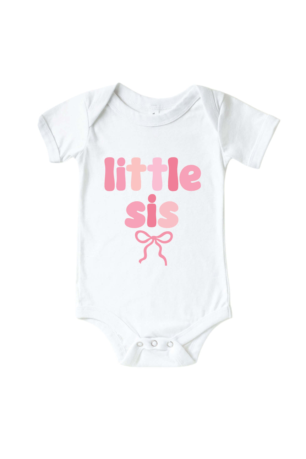 little sis bow graphic bodysuit with short sleeves 