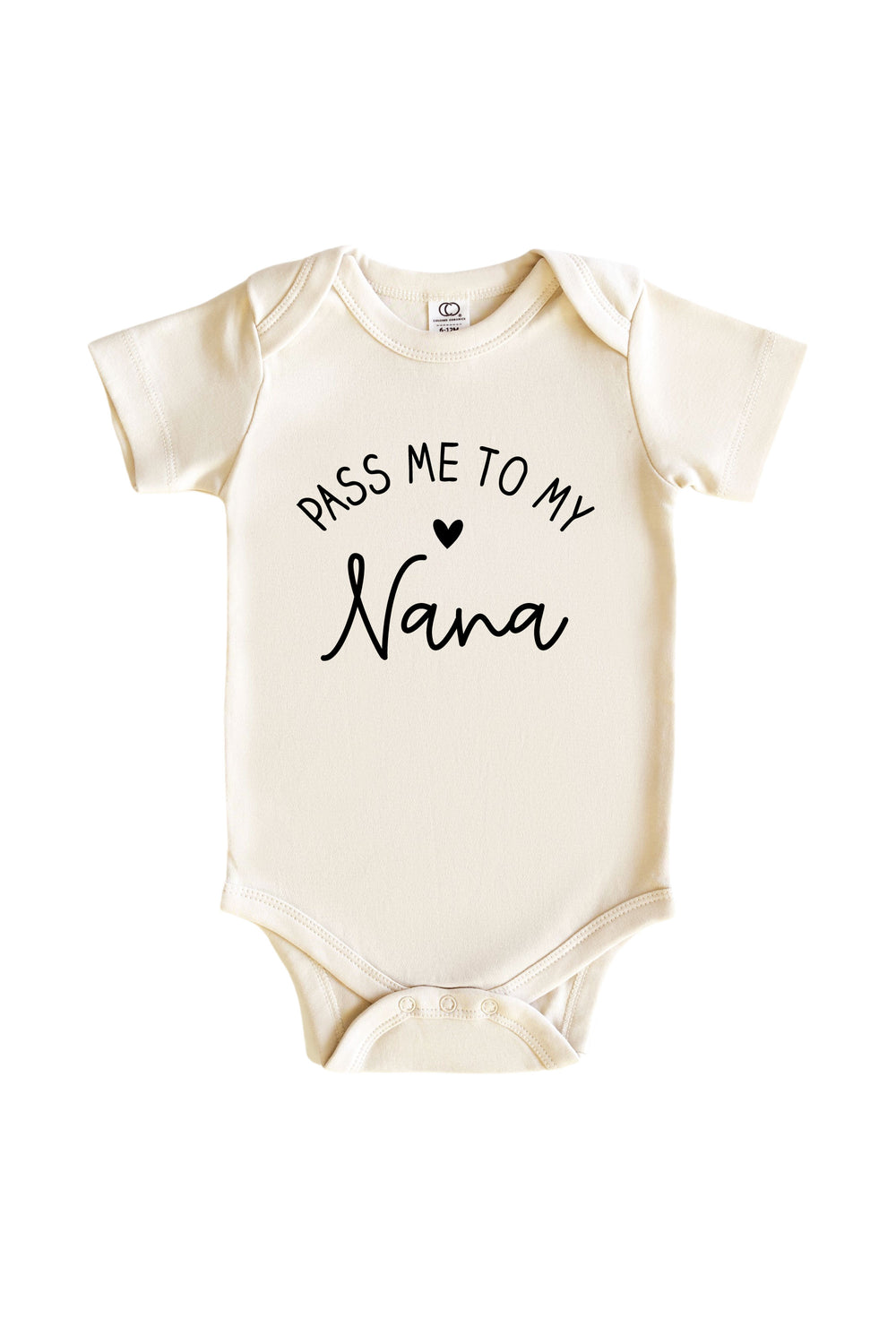 natural cotton infant bodysuit with personalized pass me graphic, a sweet gift for ivf families