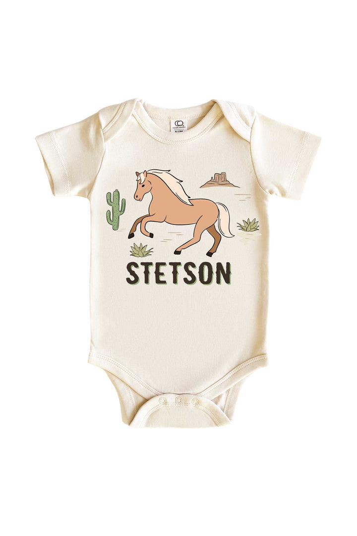 pony club neutral graphic bodysuit for boys