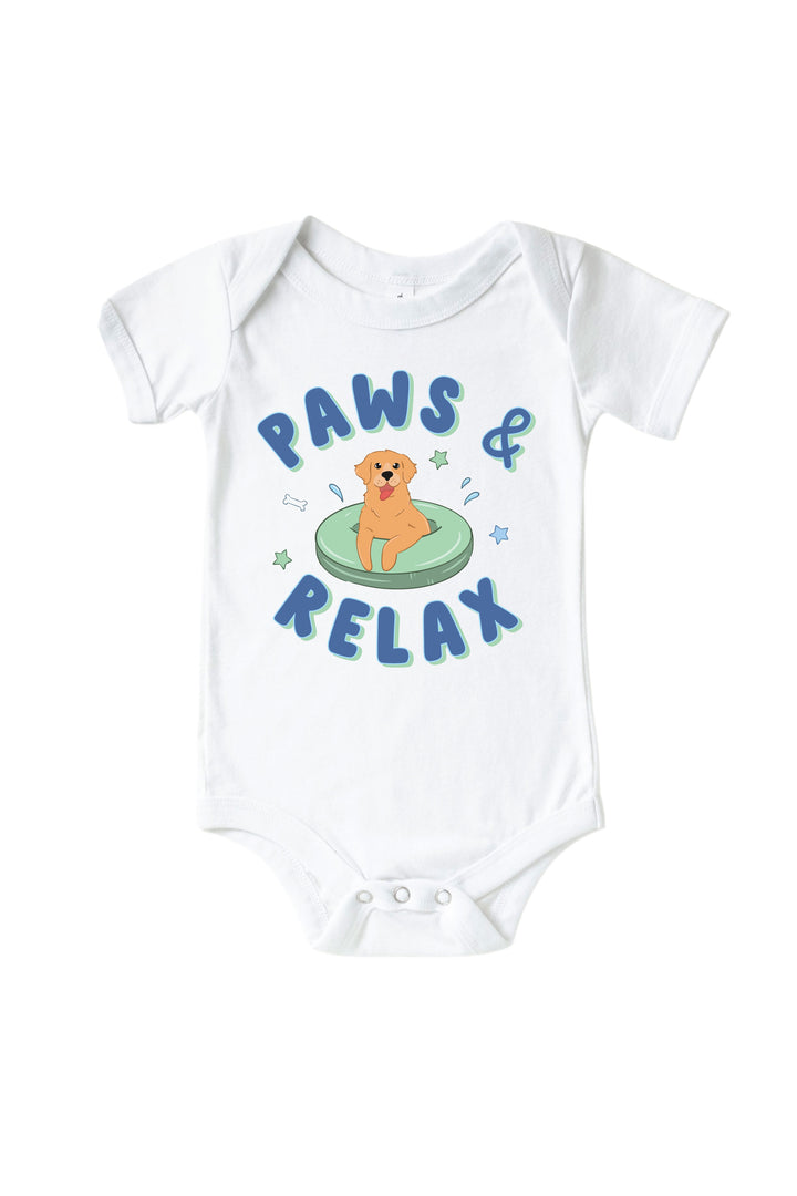 dog print graphic bodysuit and tee set for babies