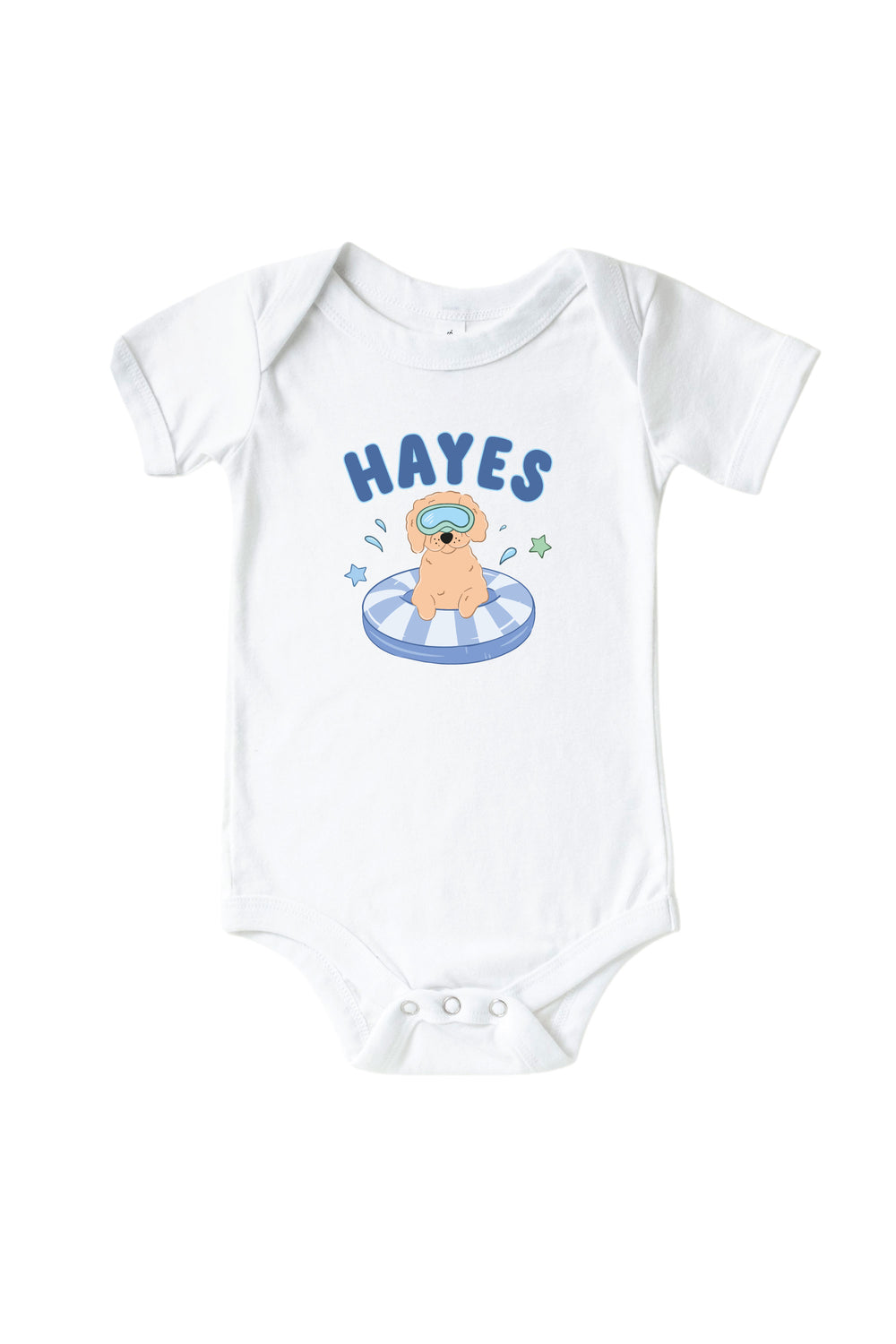 personalized dog print graphic bodysuit and tee set for babies