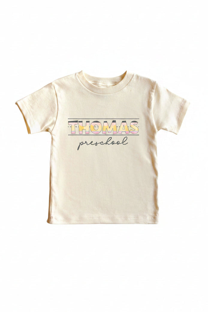 personalized preschool graphic tee for kids 