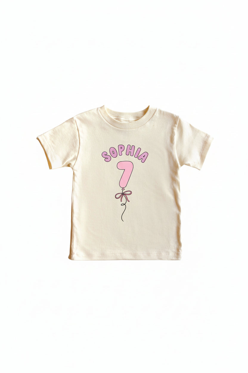 7th birthday personalized graphic tee for girls 