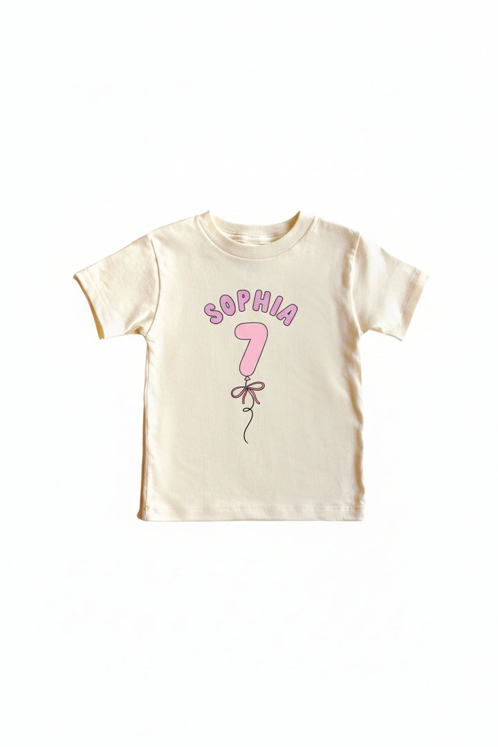 7th birthday personalized graphic tee for girls 