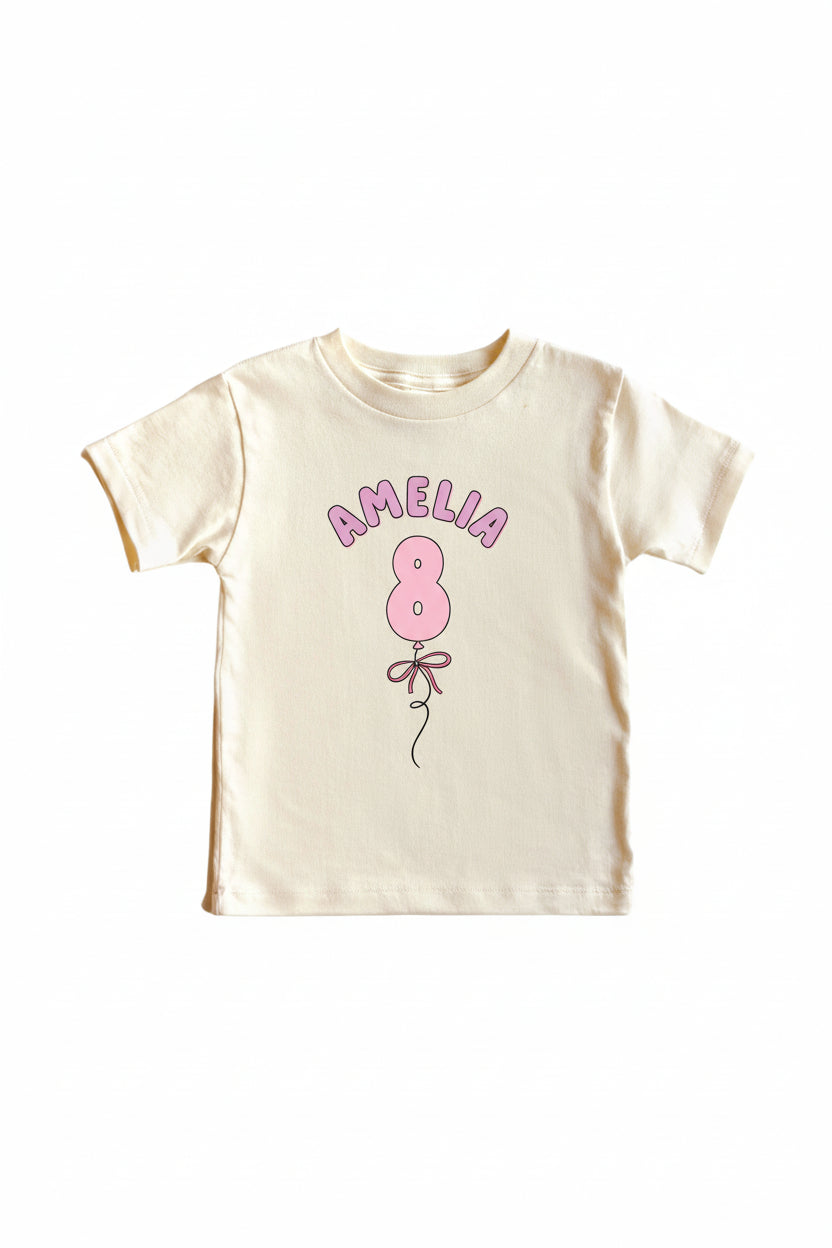 8th birthday personalized graphic tee for girls 