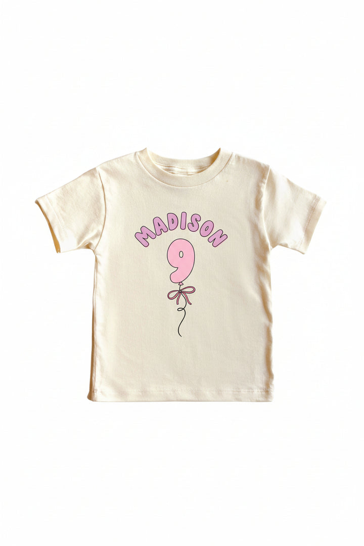 9th birthday personalized graphic tee for girls 