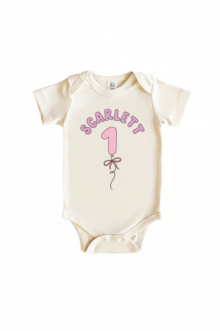 1st birthday personalized graphic bodysuit for babies 