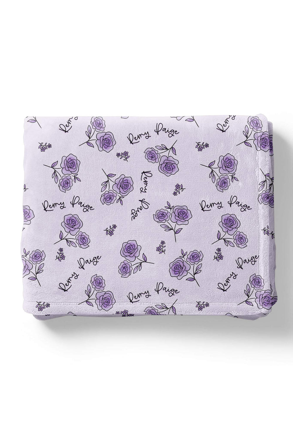 caden lane personalized blanket in amethyst garden purple floral