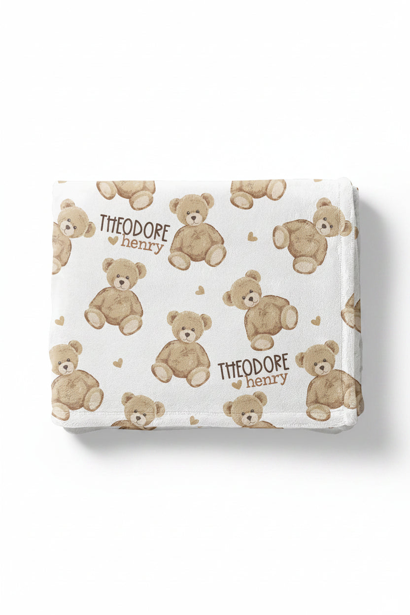 Beary Sweet Personalized Kids Blanket