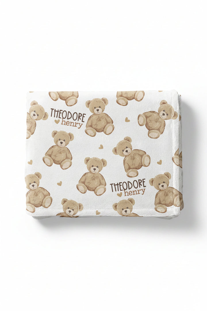 personalized teddy bear blanket for kids