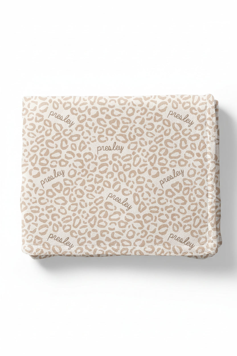 Lovely Leopard Personalized Kids Blanket