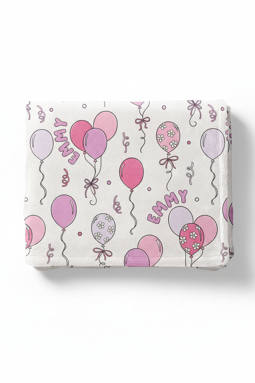 Party Time Personalized Kids Blanket | Pink