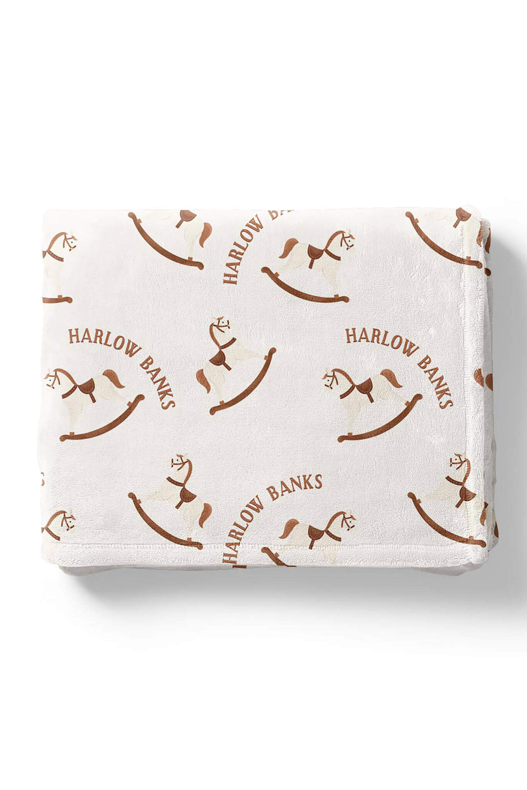 rocking horse personalized kids blanket 