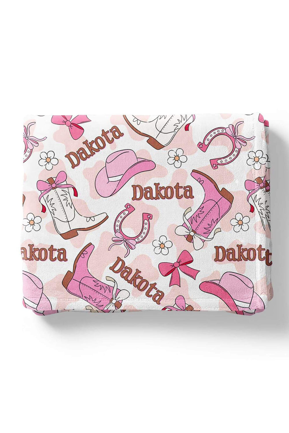 minky personalized rodeo dreams pink blanket 
