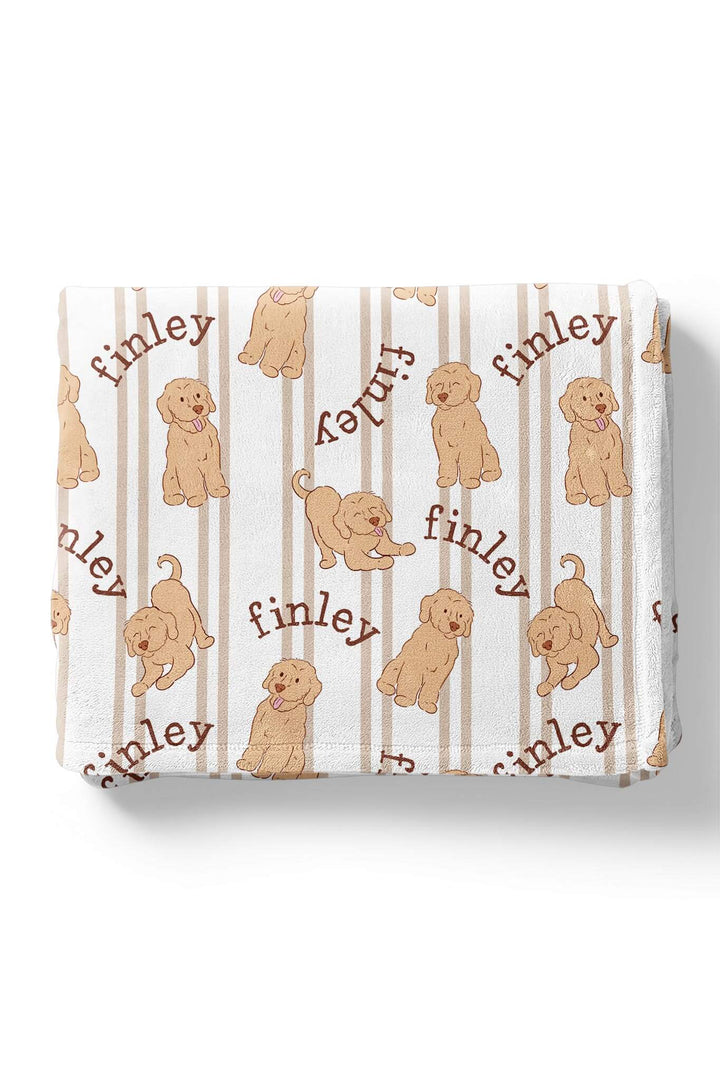 caden lane ruff life personalized kids blanket – golden retriever and lab design