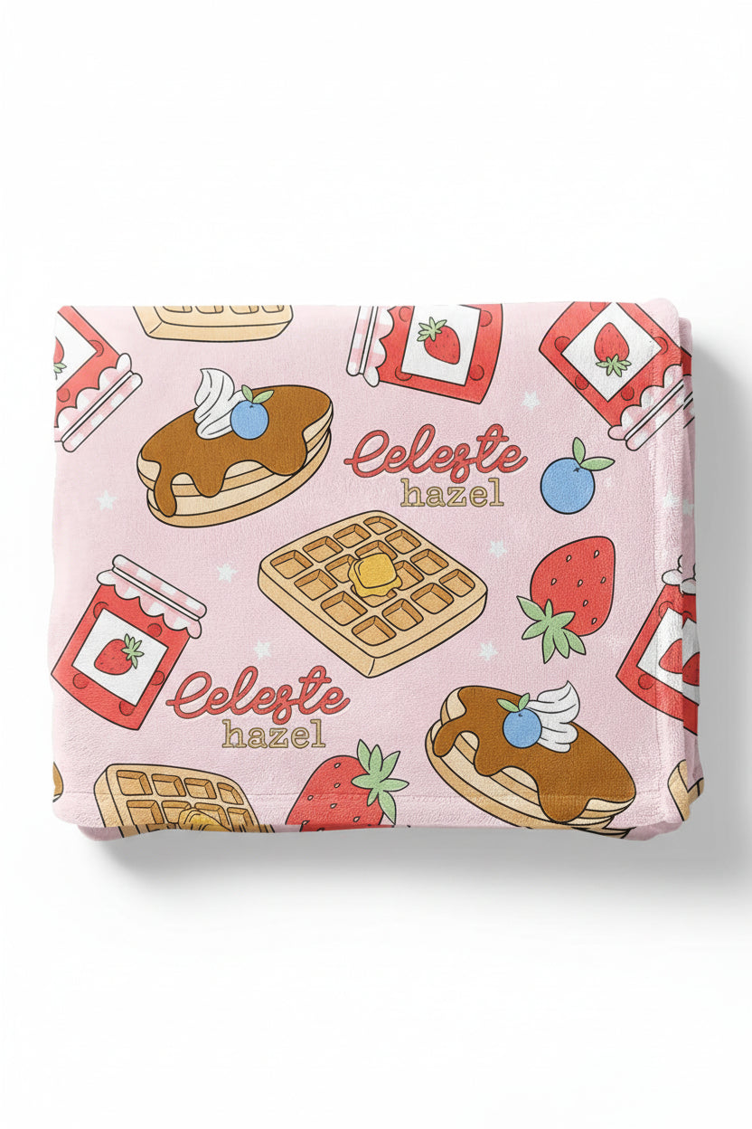 Sweet Stacks Personalized Kids Blanket | Pink