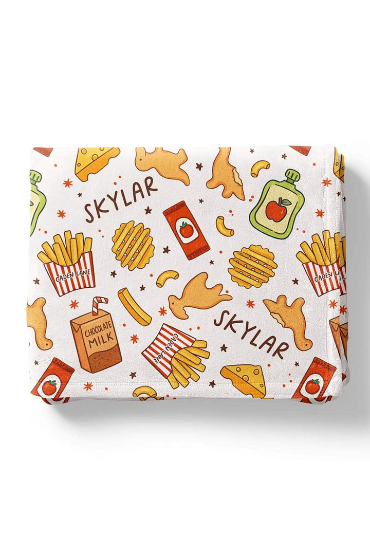 junk food personalized blanket for kids 