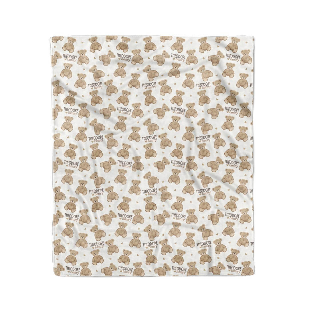 gender neutral personalized teddy bear blanket for kids
