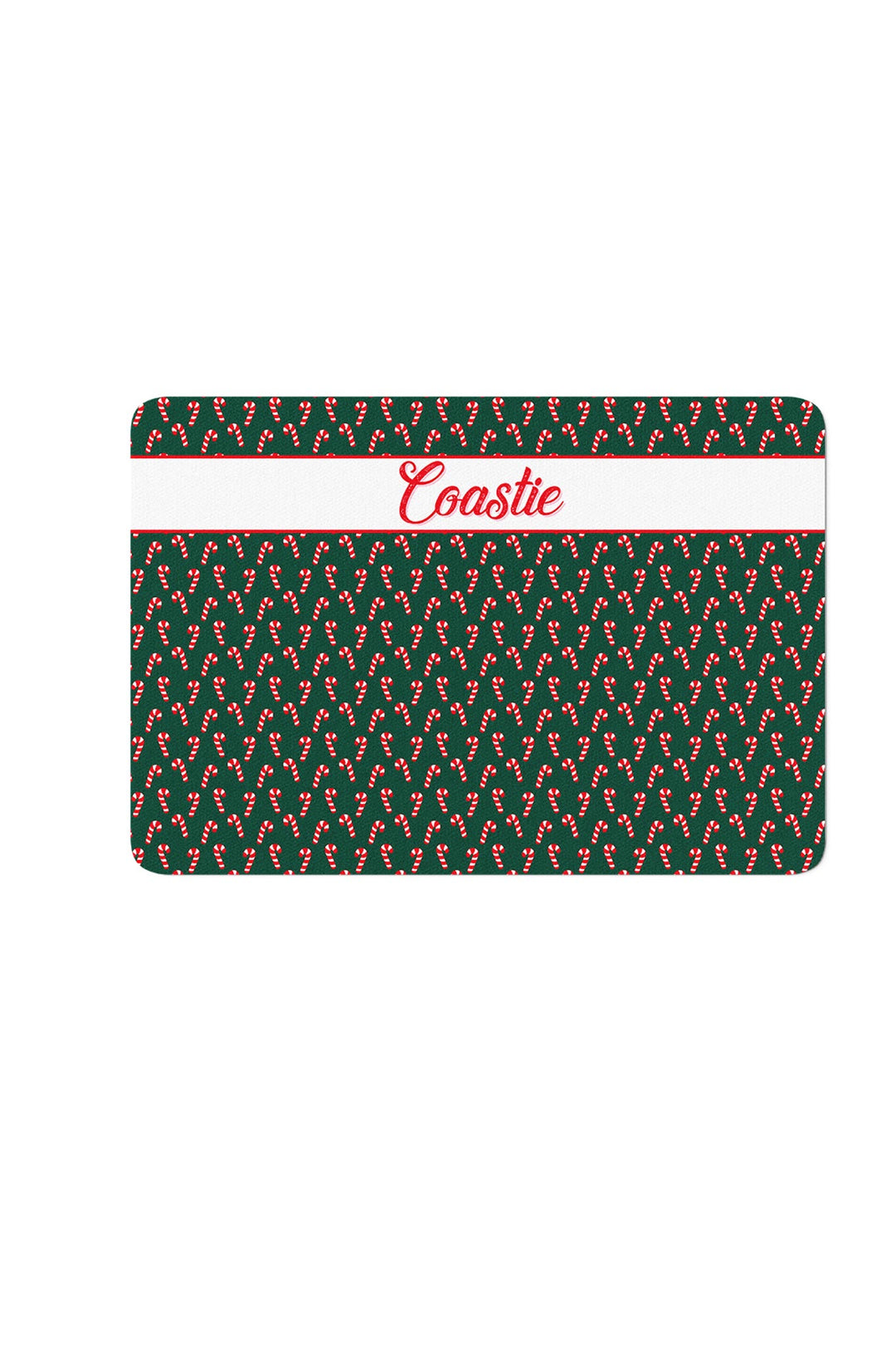Personalized Christmas Pet Placemat | Peppermint Stroll Green
