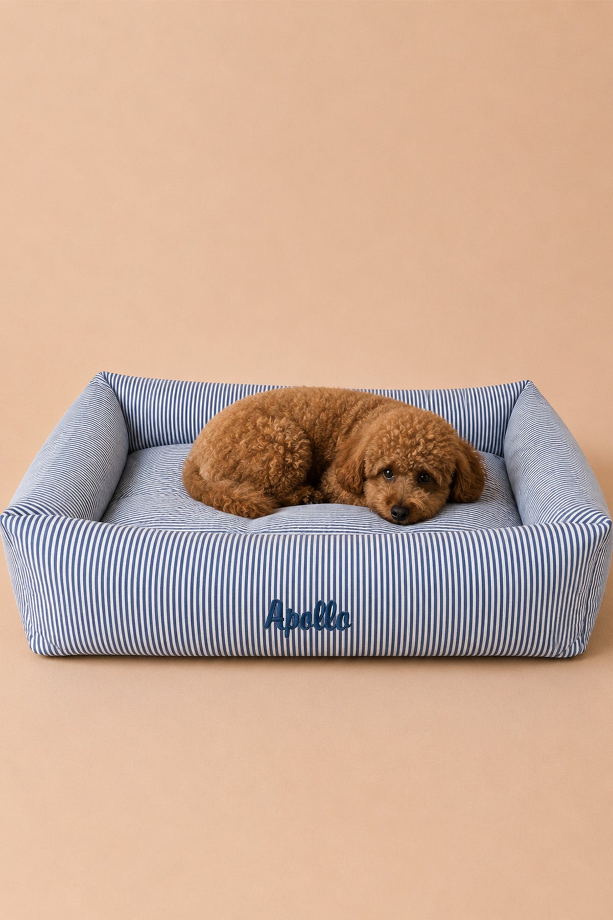Embroidered Dog Bed | Seaside Stripes