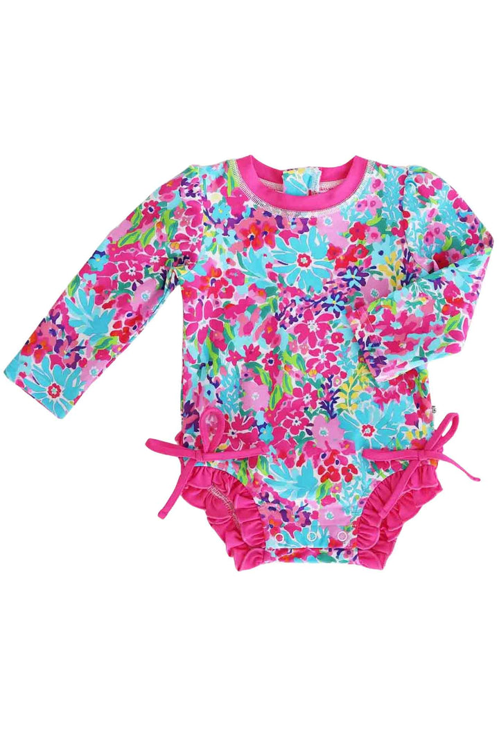 petal splash ruffle bottom swimsuit