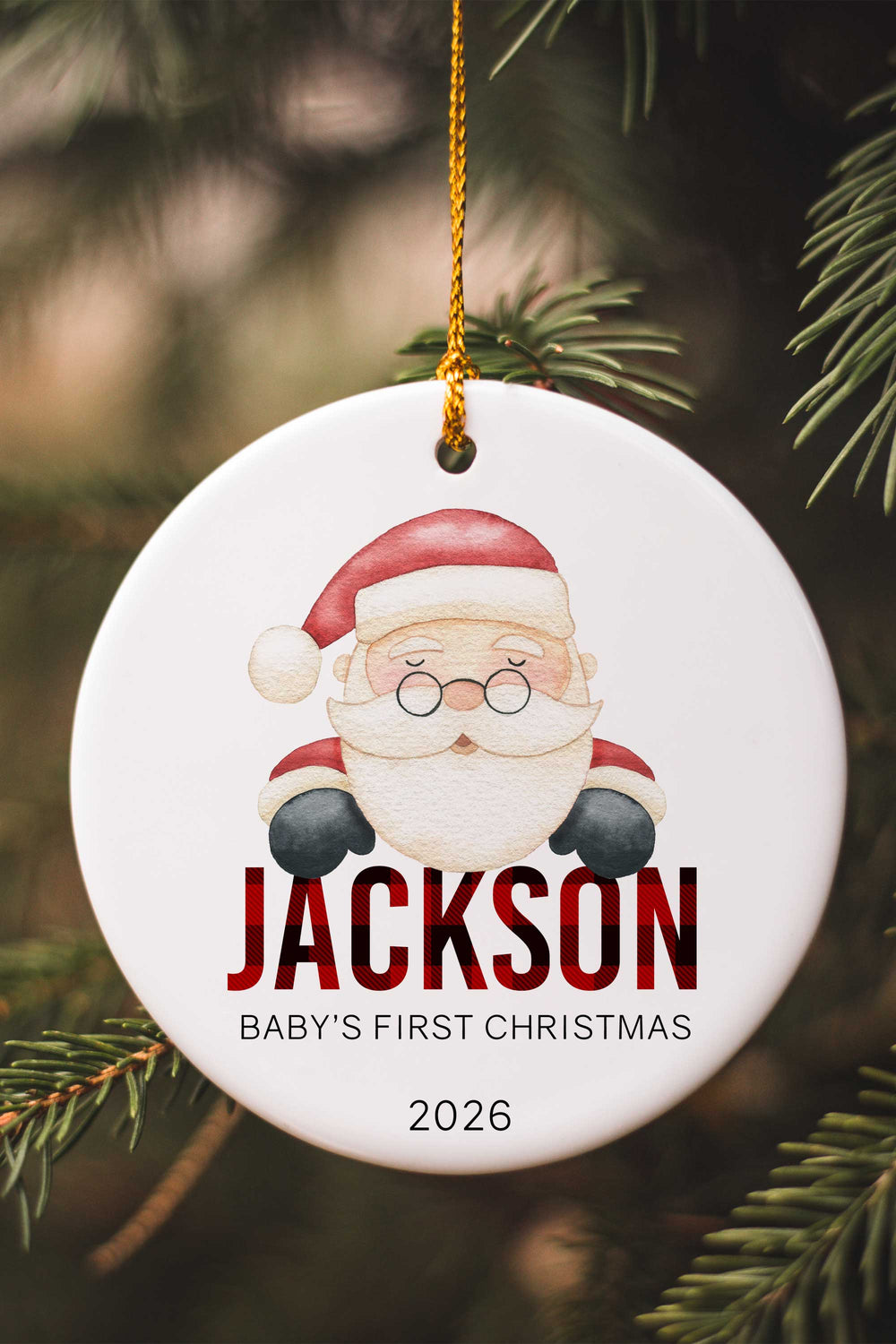 santa personalized ornament 