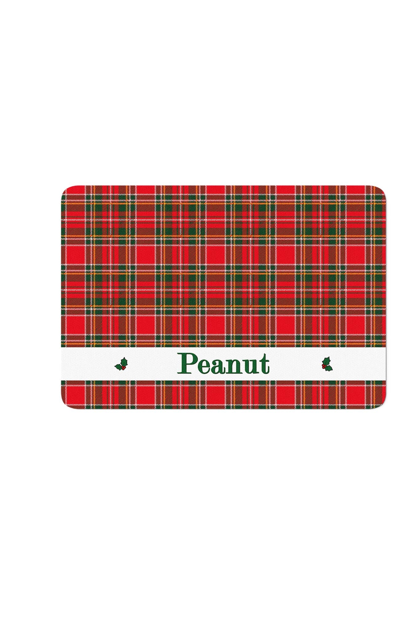Personalized Christmas Pet Placemat | Plaid Tidings