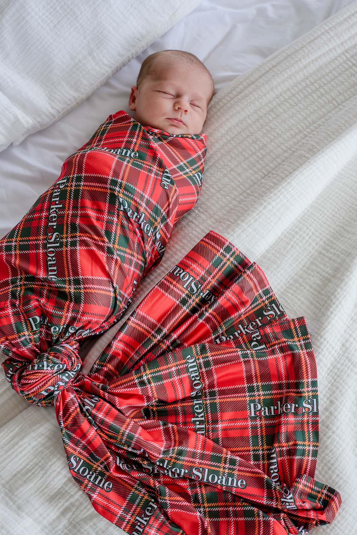 Personalized Christmas Swaddle | Plaid Tidings