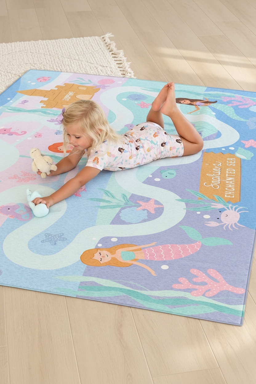 Kids' Playroom Rug | Enchanted Sea Mermaids