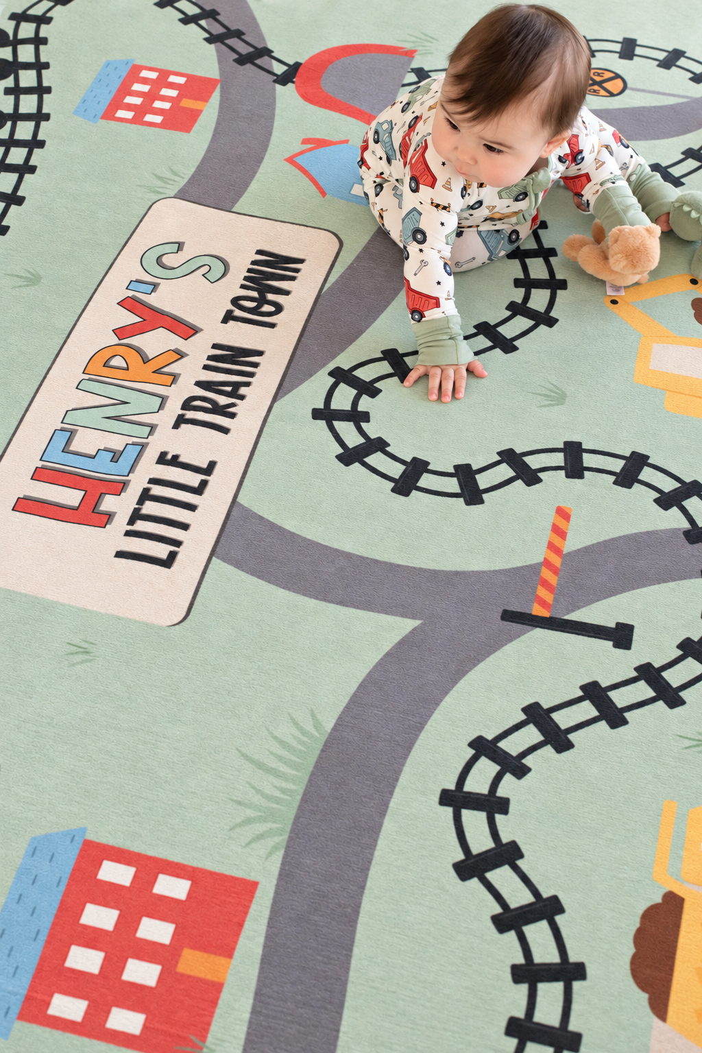 Kids' Playroom Rug | Little Train Town