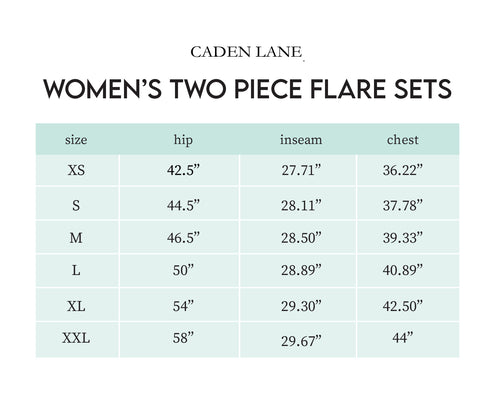 Sizing chart