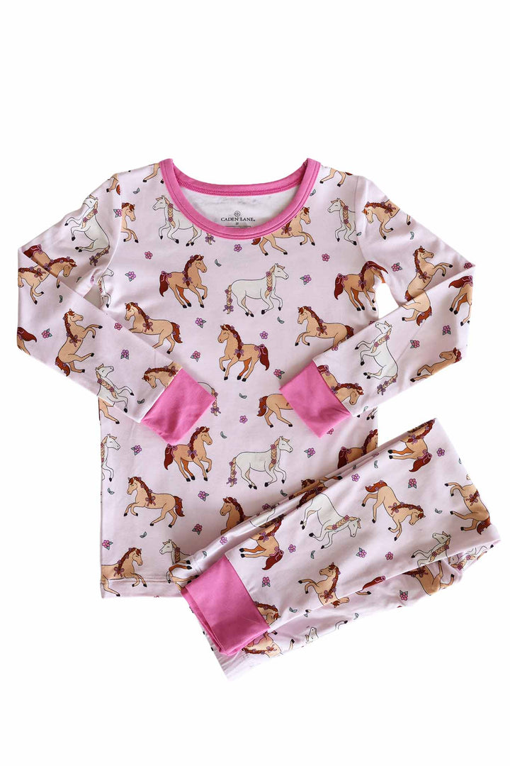 pony club pink two piece pajama set 