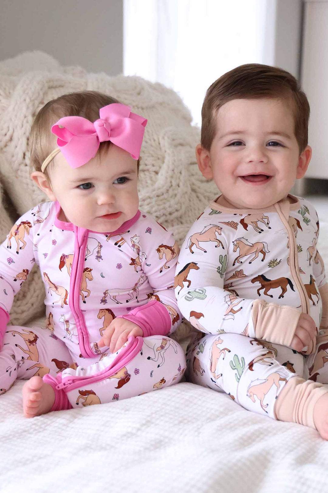boy and girl pony club pajamas