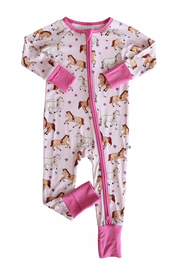 pony club pink convertible zip romper for girls 