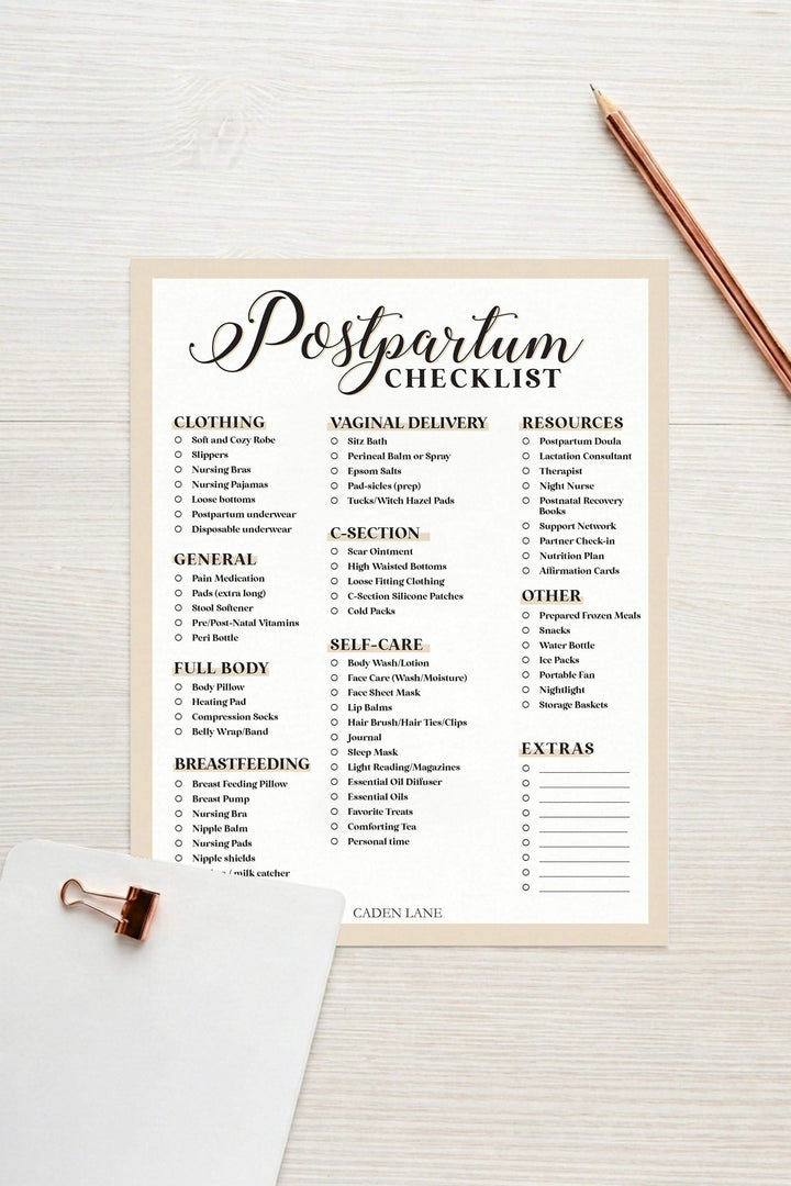 postpartum checklist