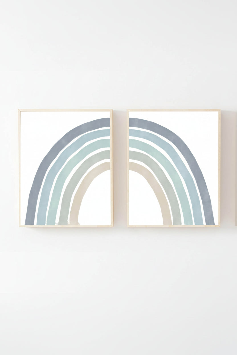 Boy Rainbow Bundled Digital Nursery Art