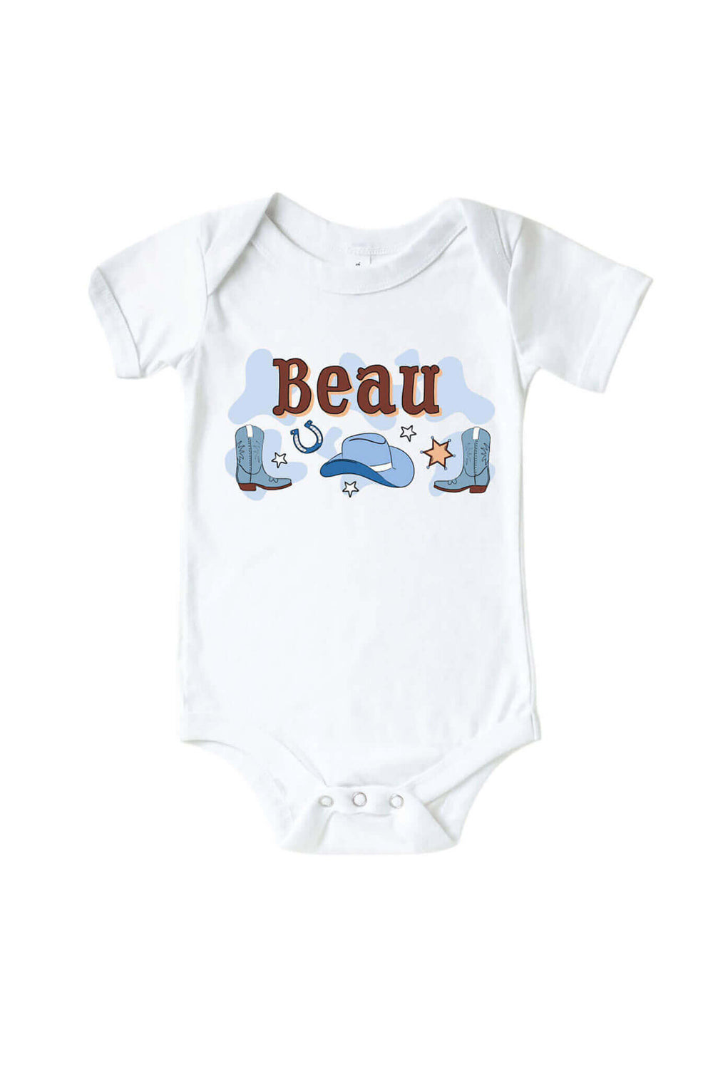 blue personalized rodeo dreams graphic bodysuit for babies 