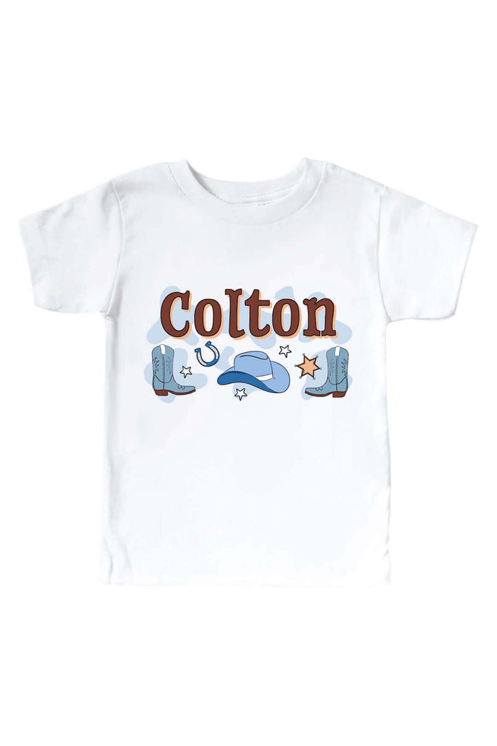 blue personalized rode dreams graphic tee for kids 