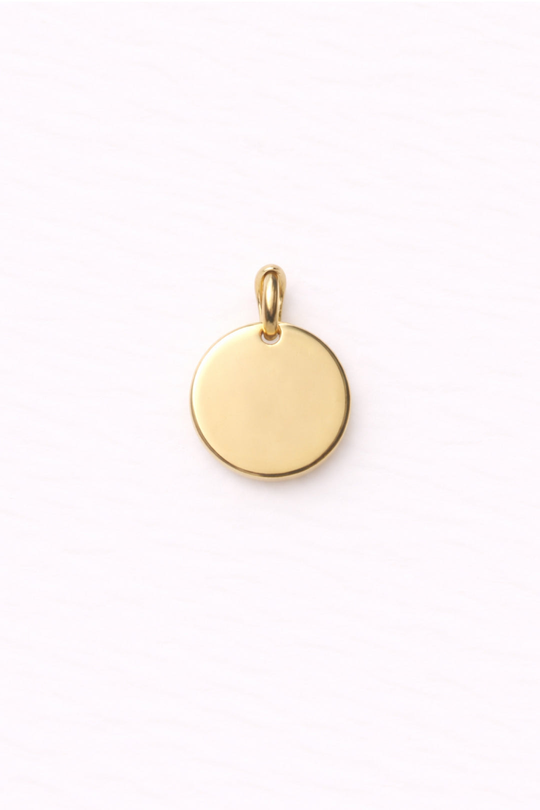 gold round charm for necklace