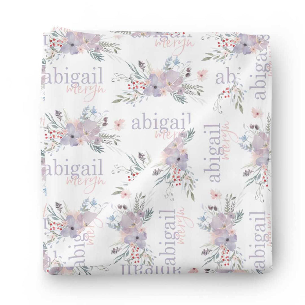 personalized swaddle blanket dusty purple