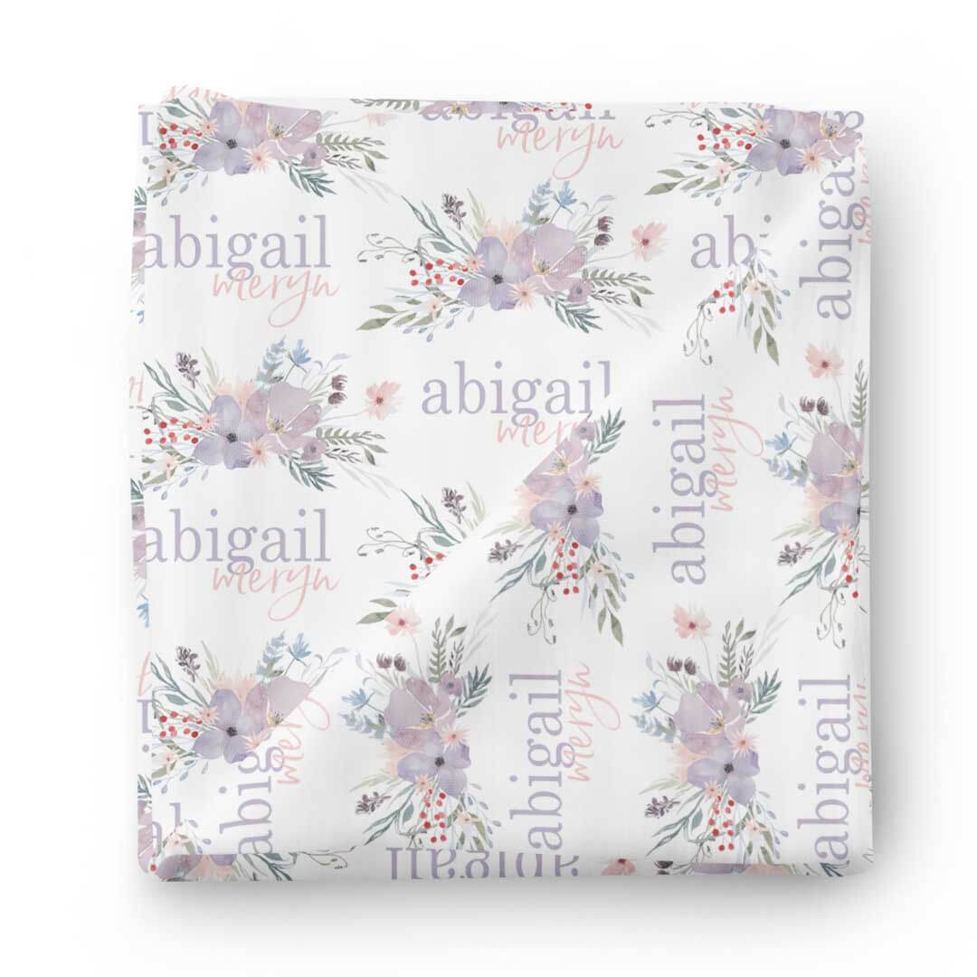 personalized swaddle blanket dusty purple
