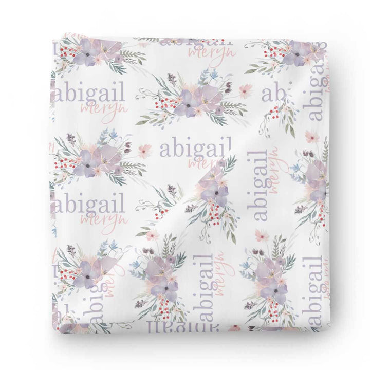 personalized swaddle blanket dusty purple