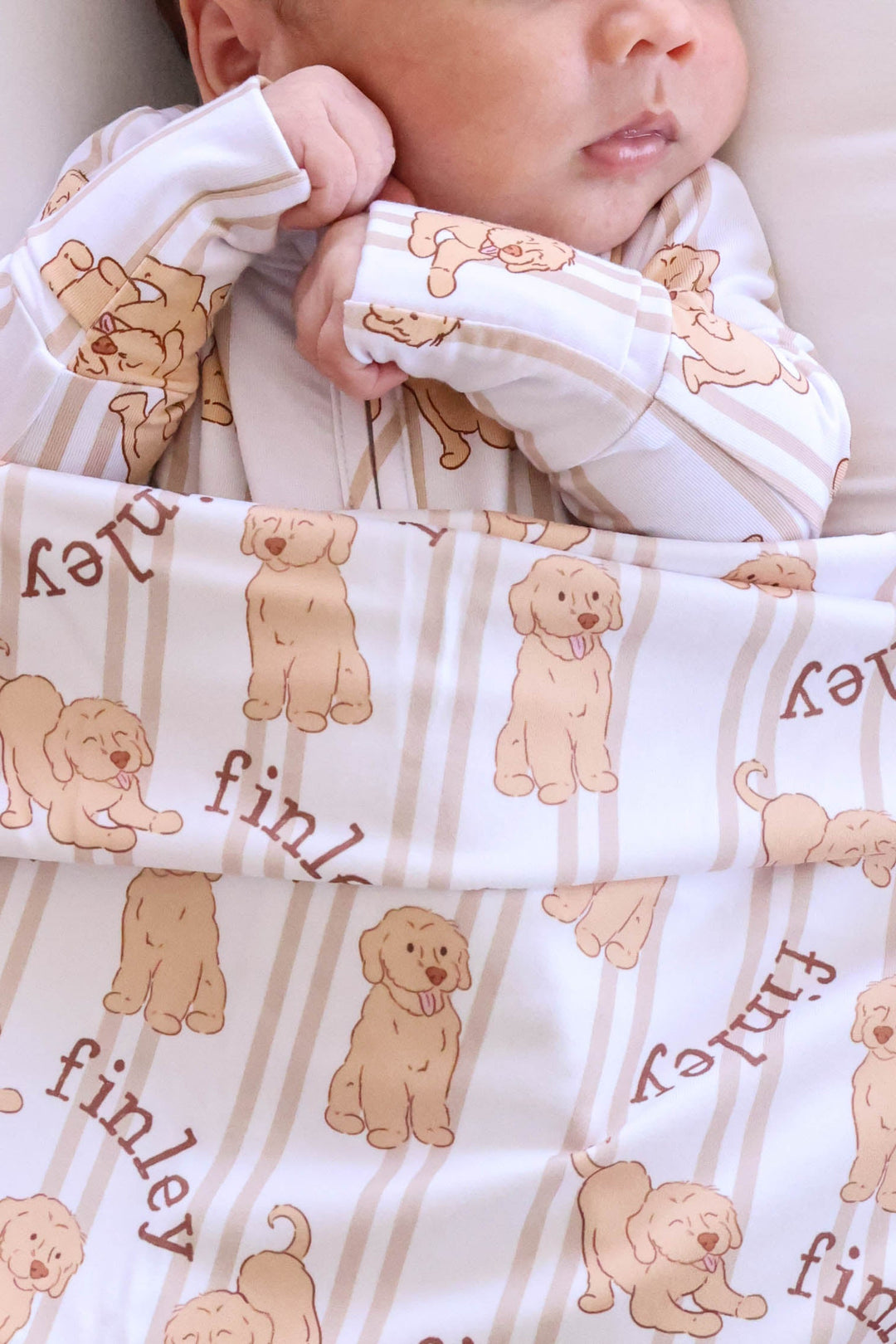 caden lane personalized swaddle blanket with lab print