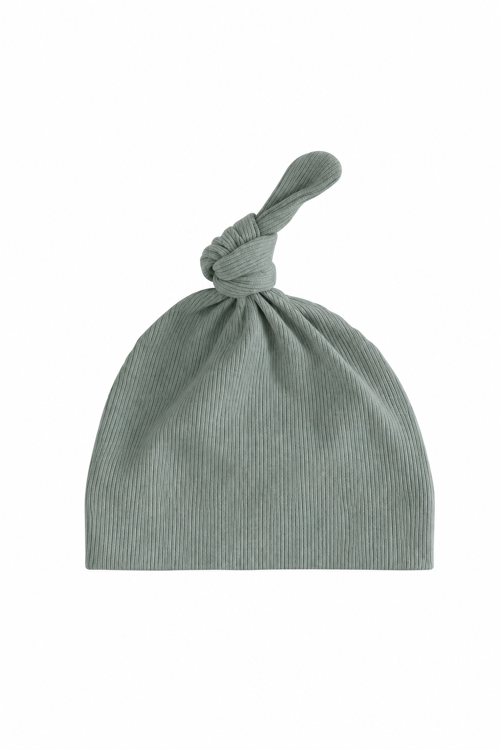 Caden Lane Sea Salt ribbed knit baby knot hat