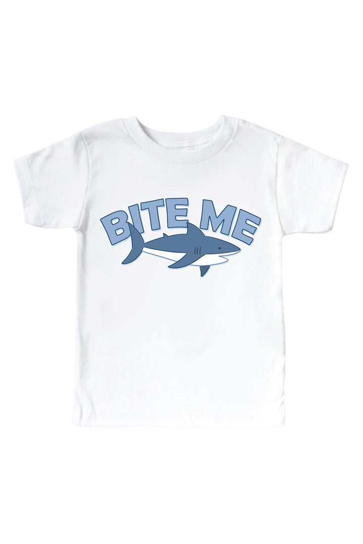 white shark graphic bodysuit for babies
