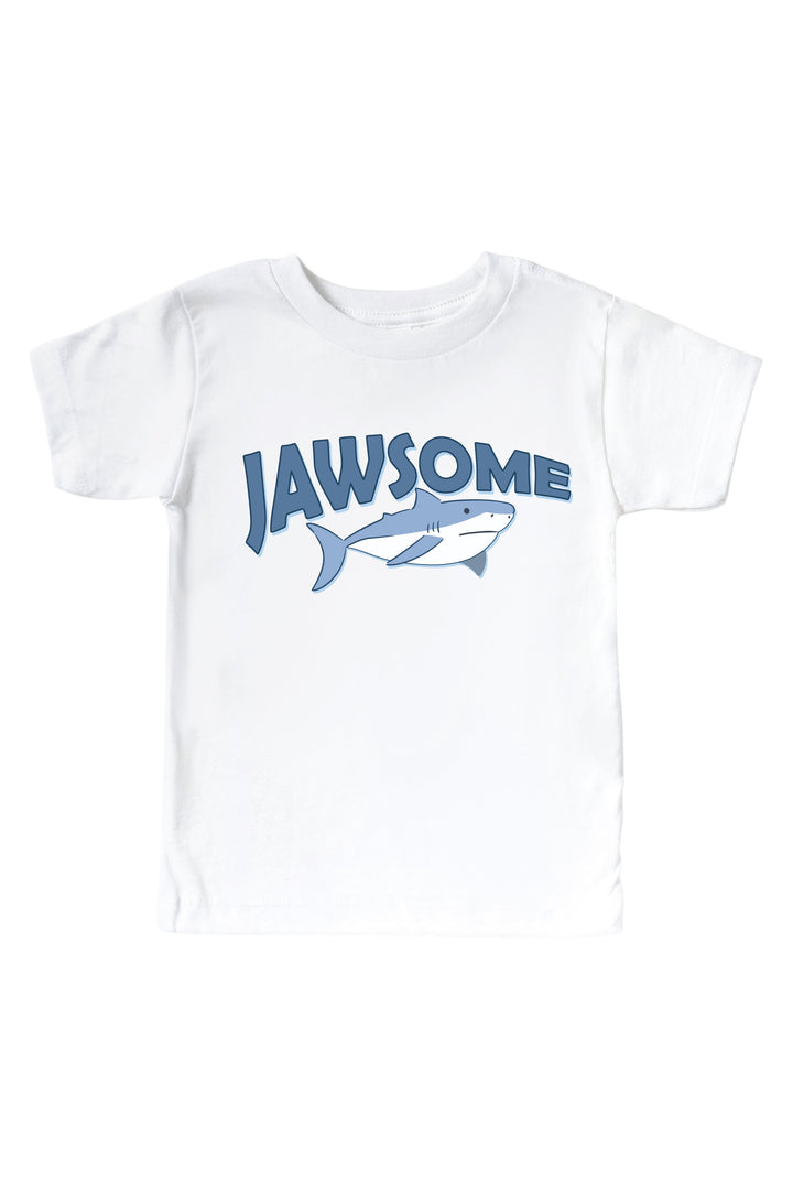 white shark graphic bodysuit for babies