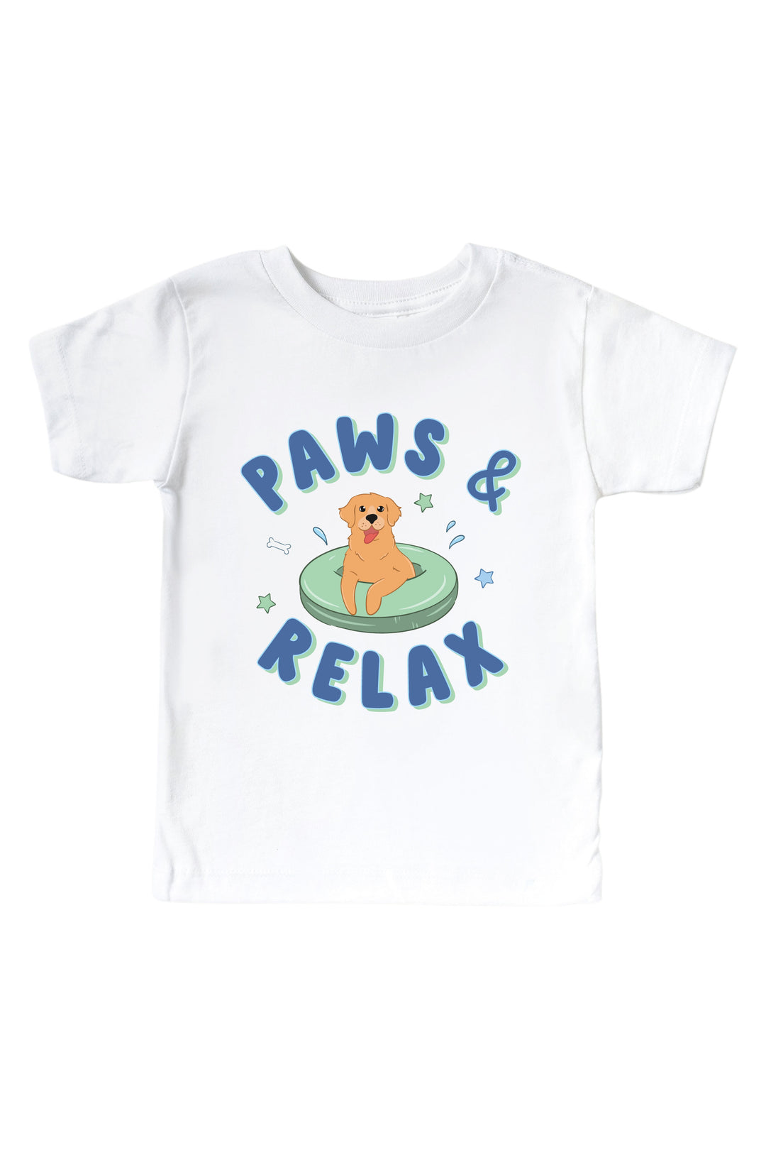 summer dog and floaties graphic tee for kids and babies